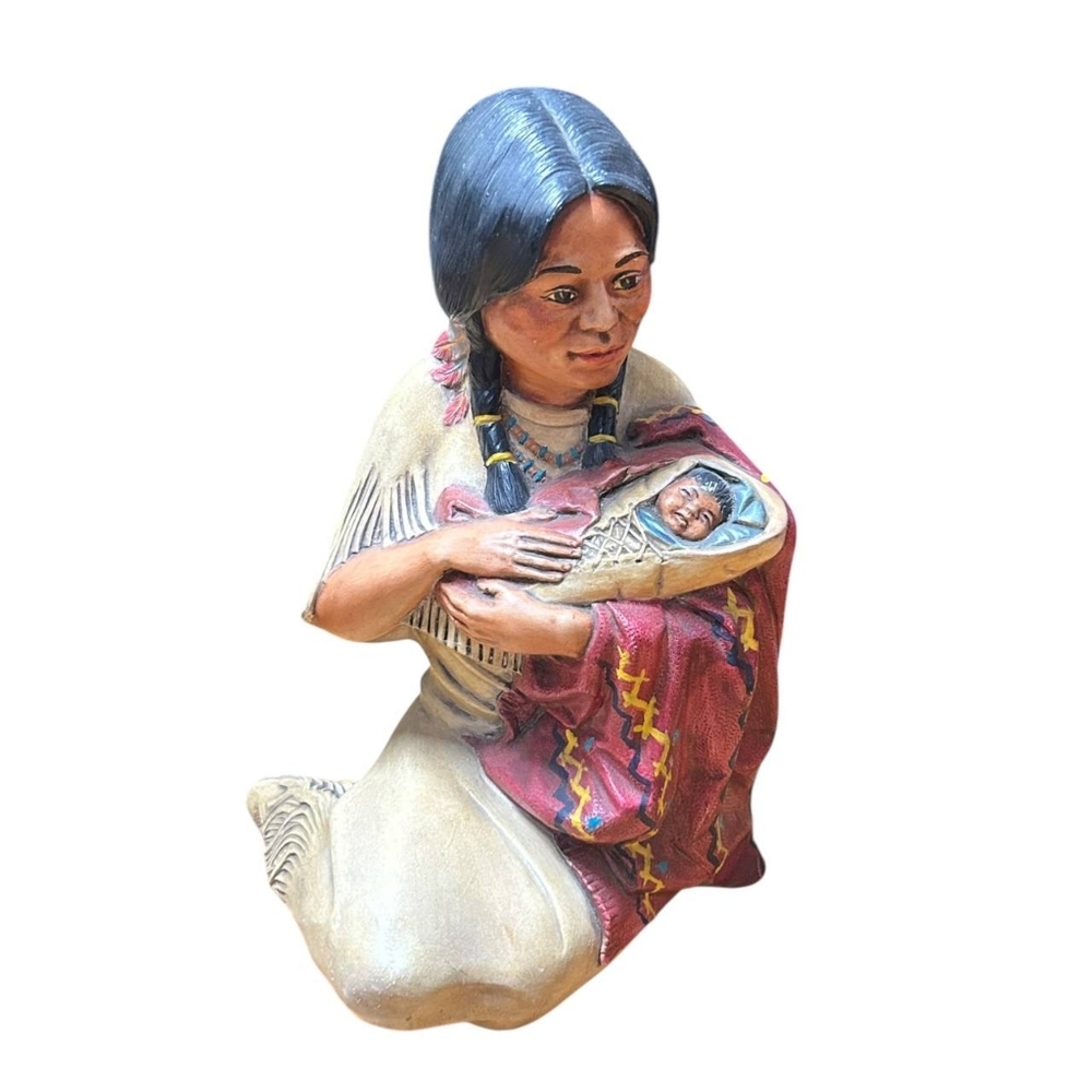 Vintage Byron‎ Molds 1970s ceramic Native American Mother and Baby
